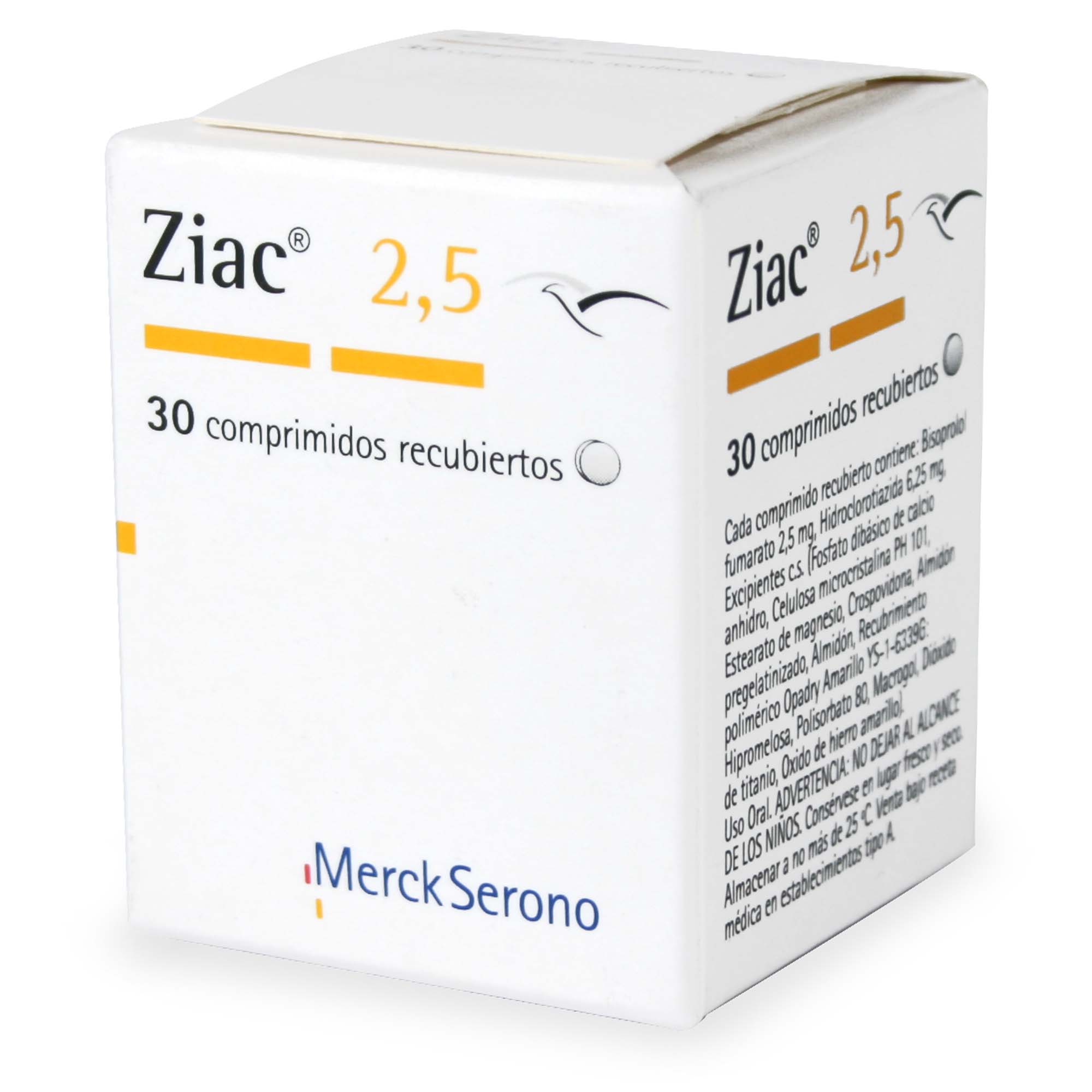 Ziac Bisoprolol 2,5 mg 30 Comprimidos Recubiertoss | Los expertos en ...