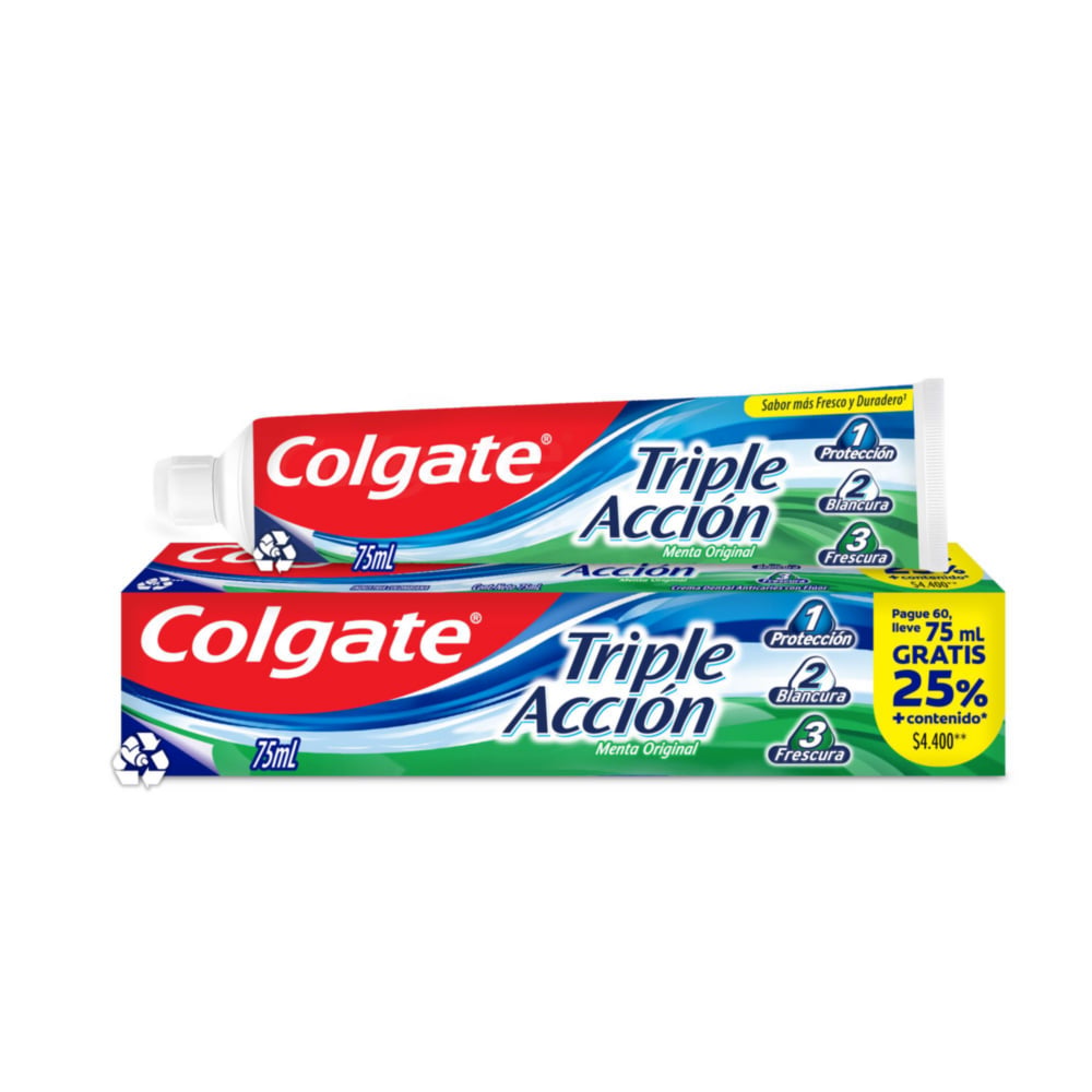Crema Dental Colgate Triple Acción Original 75mL | Cruz Verde