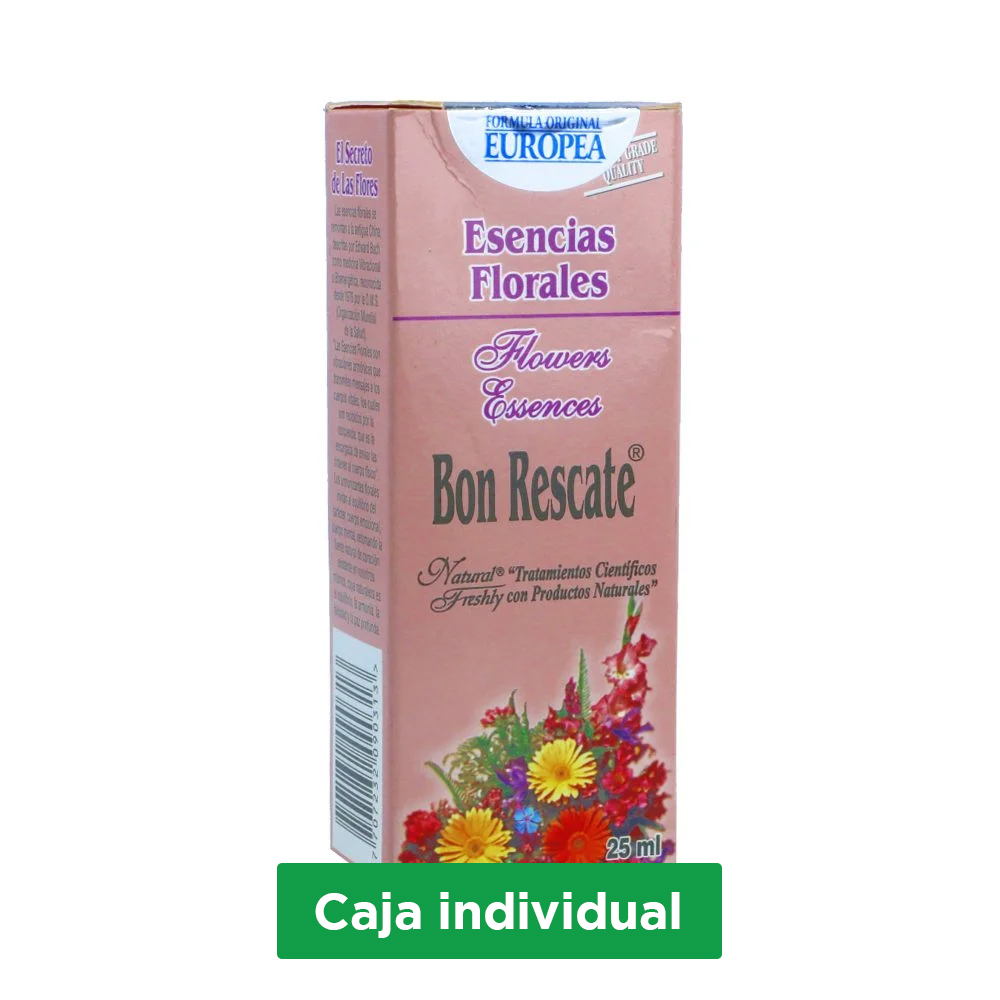 Esencia Floral Bon Rescate Caja Individual X 1 Frasco X 25mL Natural ...