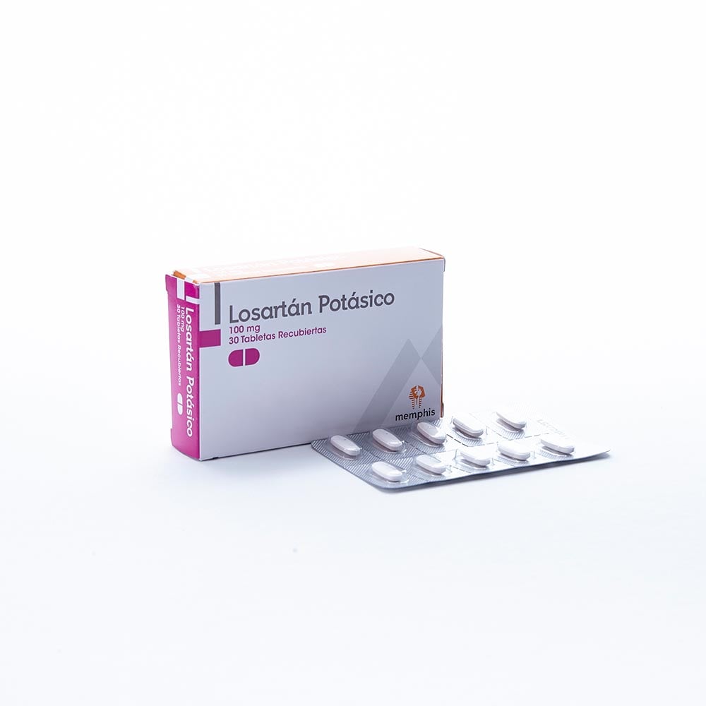 Losartan 100 mg · 30 Tabletas Recubiertas Cruz Verde