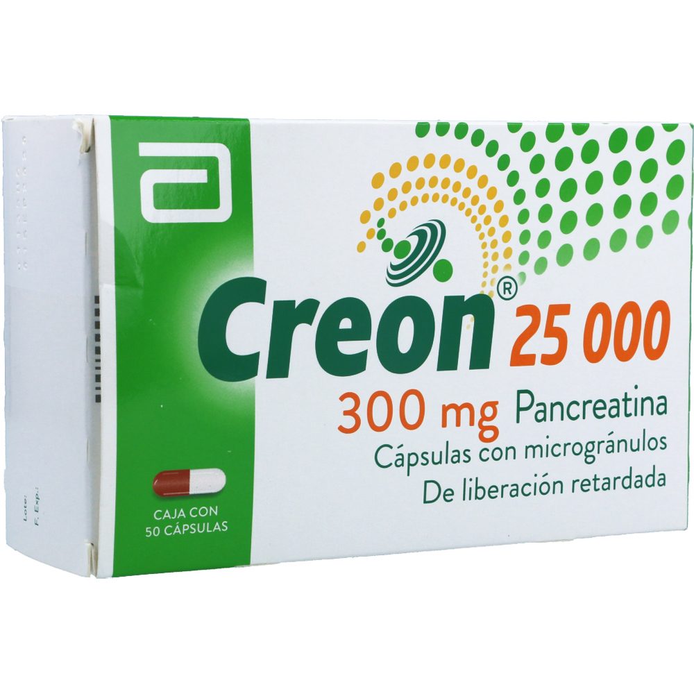 Creon 25000 Cápsulas Con Migrogránulos Liberación Retardada 300Mg Caja ...