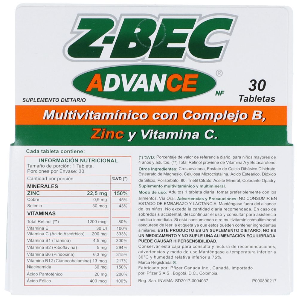 ZBec Advanced Nf Multiples Componentes Tab Fco X 30 Los expertos en