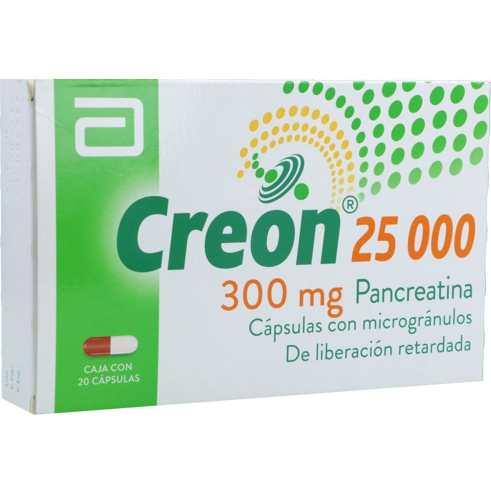 Creon 25000 300Mg Caja X 20 Cápsulas Liberación Retardada Los