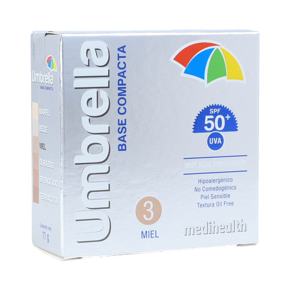 Base Compacta Umbrella Caj X 11Gr Spf 50+ Tono 3 Miel Los expertos en