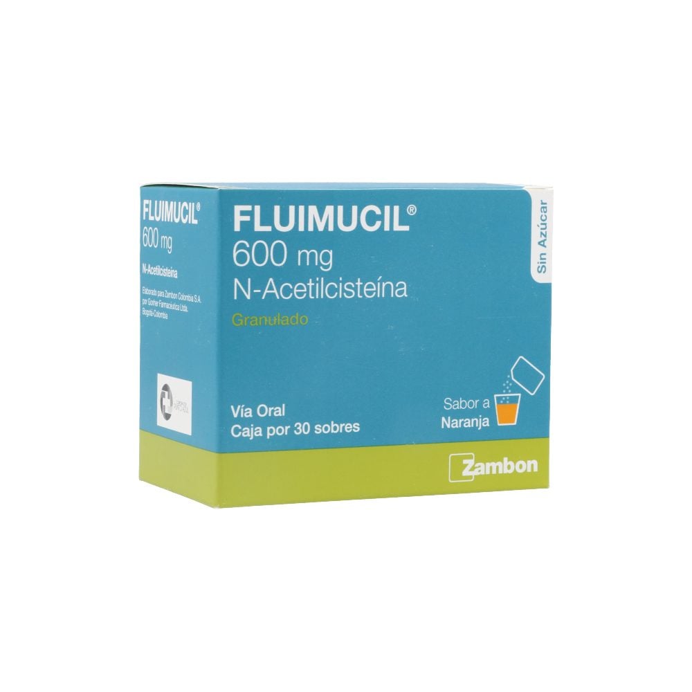 Fluimucil 600mg Granulado Sabor a Naranja | Cruz Verde