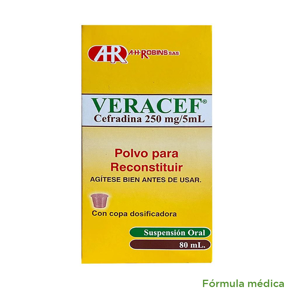 Veracef 250Mg/5Ml(5%) Polvo Suspension Oral Frasco X 80Ml | Cruz Verde