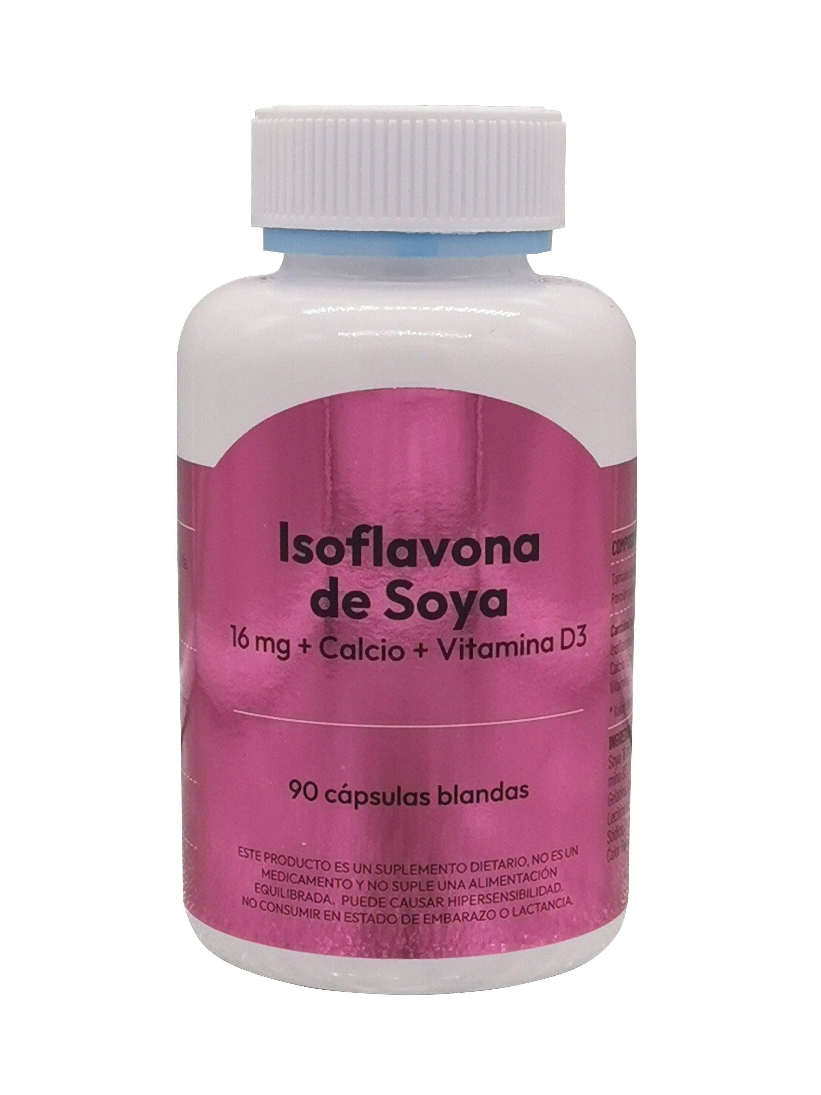 Isoflavona De Soya + Calcio + Vitamina D3 16Mg+50Mg+200Ui Capsulas
