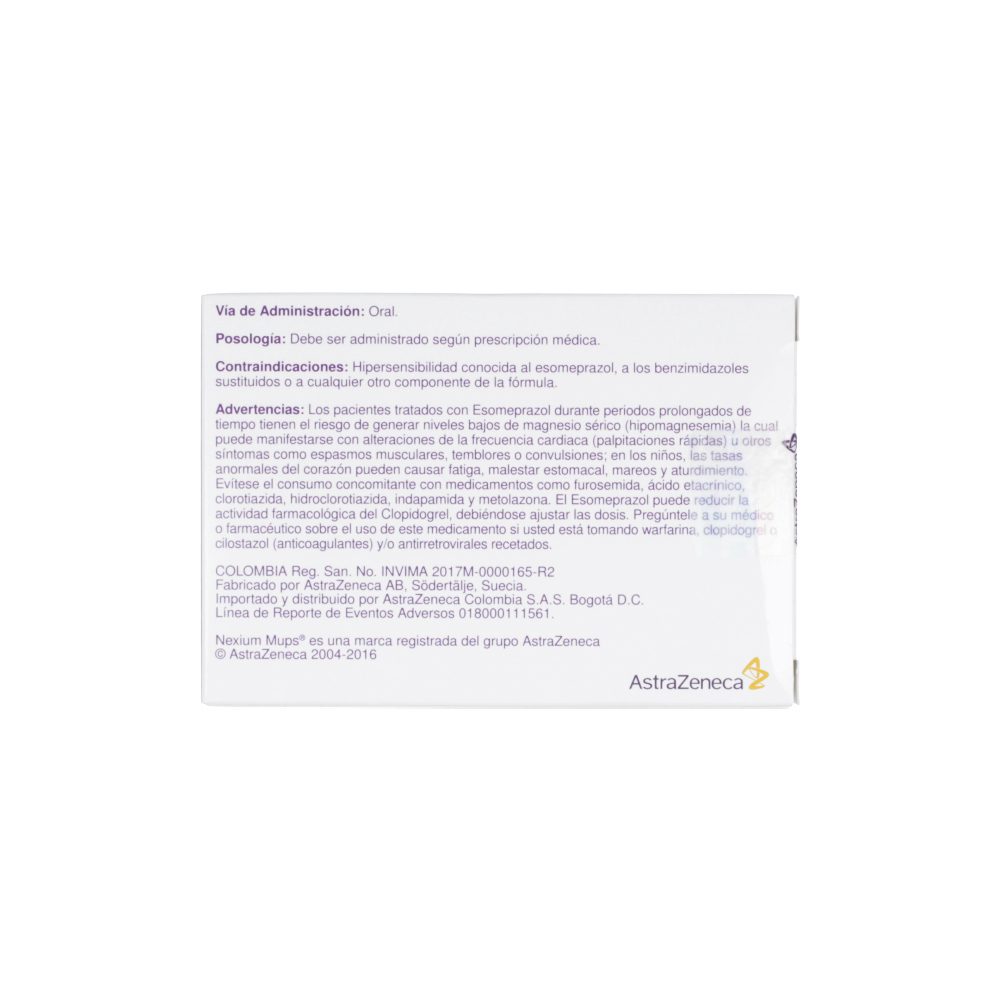 Nexium Mups Esomeprazol Tabletas Gastro-Resistentes 20Mg Caja X 28 ...