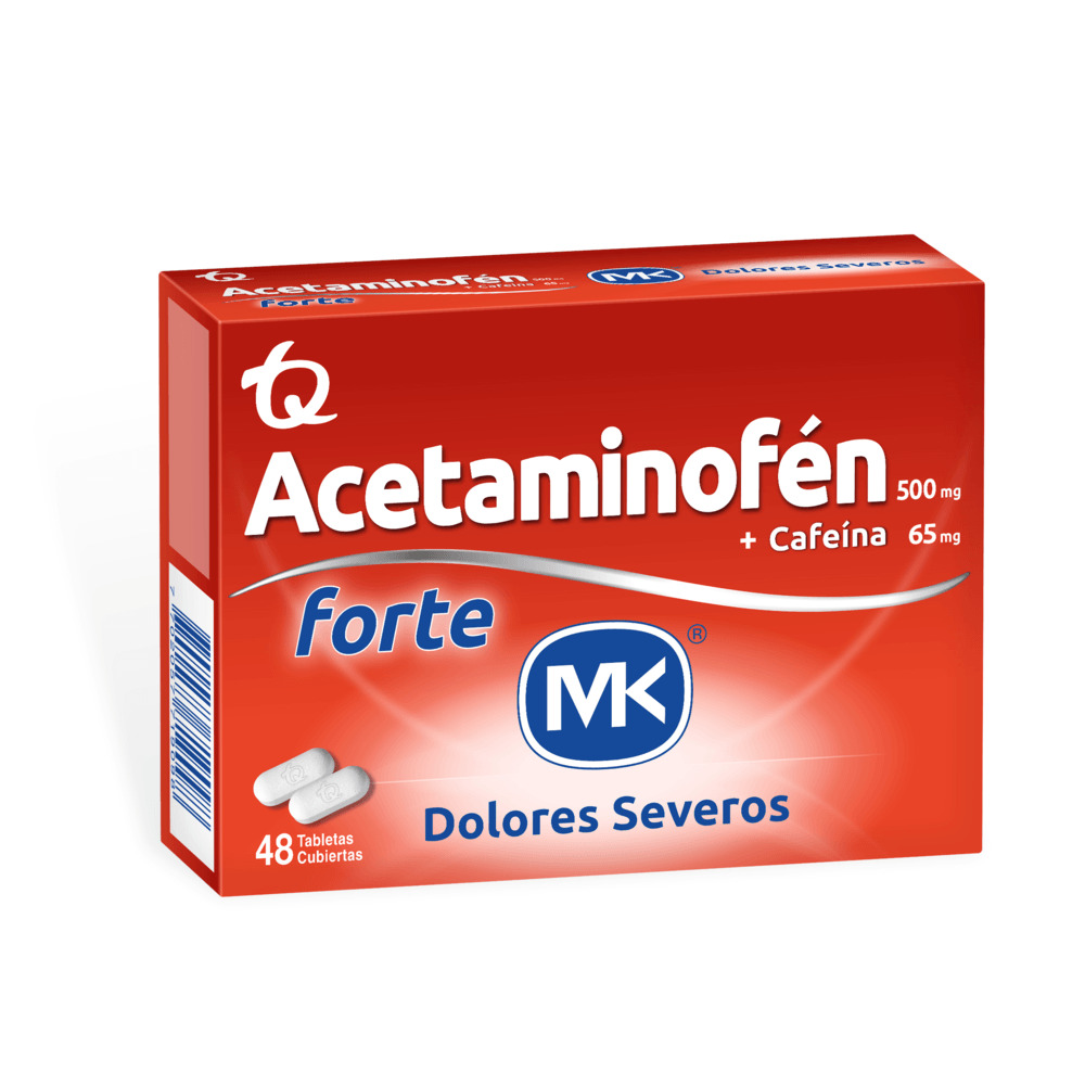 Acetaminofen Forte (500+65)Mg Tabletas Recubiertas Cajas X 48 Mk Los