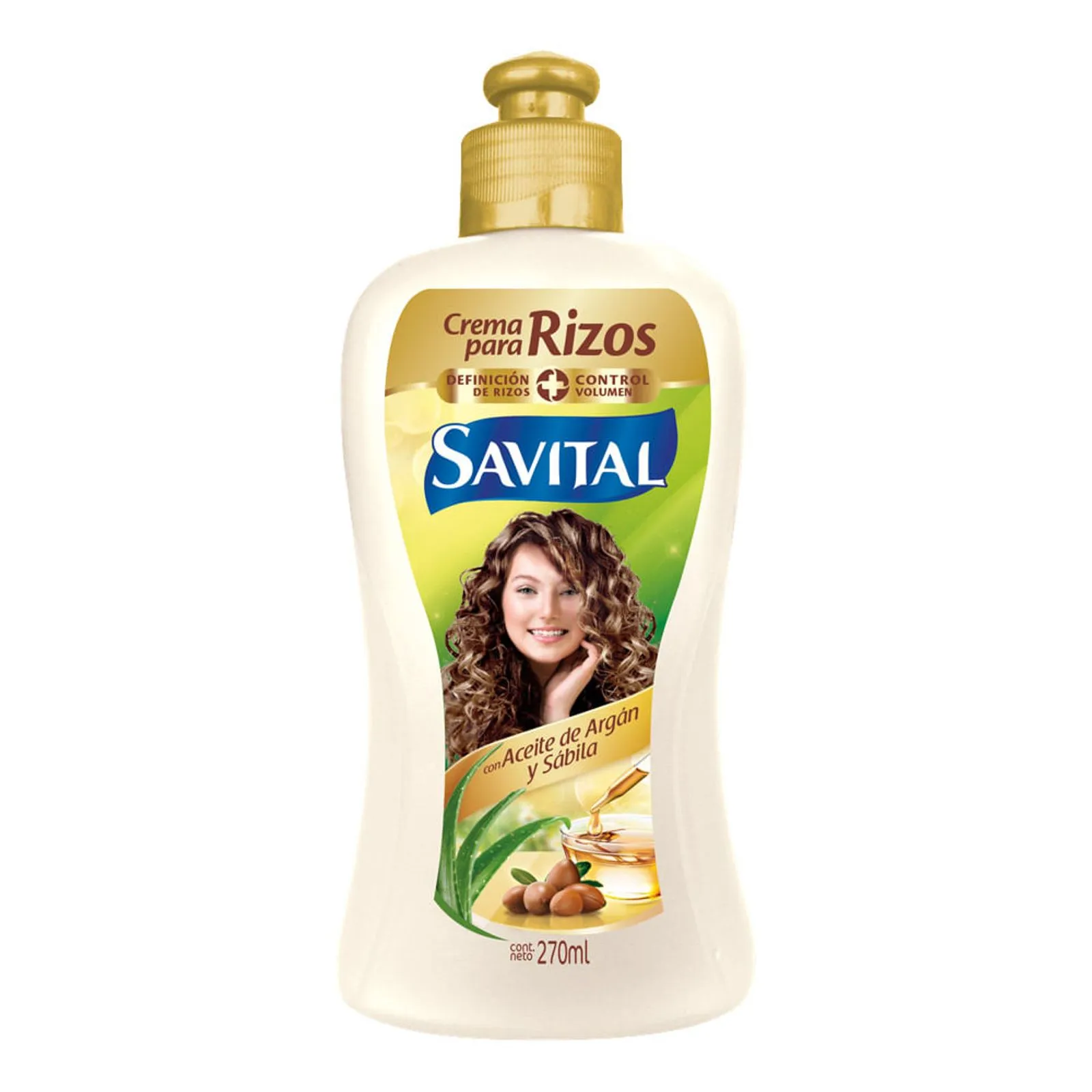 Crema Para Peinar Rizos Savital Aceite De Argan Y Sabila Frasco X 270Ml ...