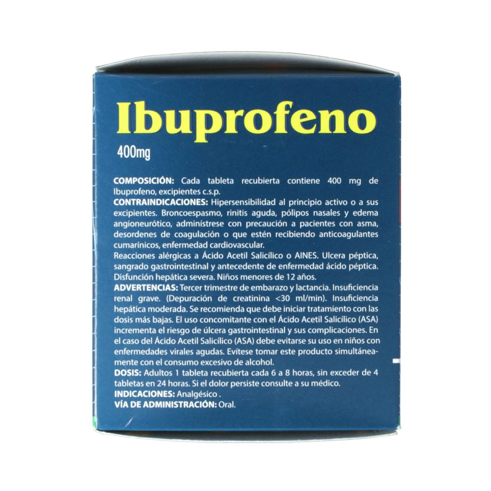 Ibuprofeno Tabletas Recubiertas 400Mg Blister X 10 Los expertos en