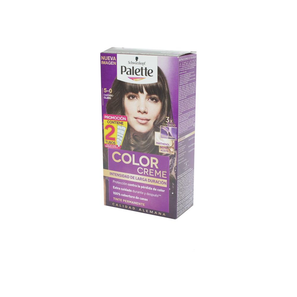 Palette Color Creme 5-0 Castaño Claro Caja X 2 Tubos | Los expertos en ...