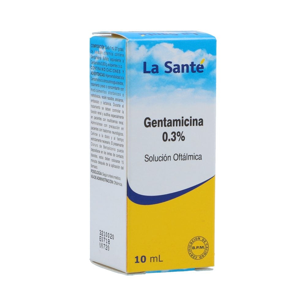 Gentamicina Gotas 3 mg/ml Solución Oftalmica | Cruz Verde