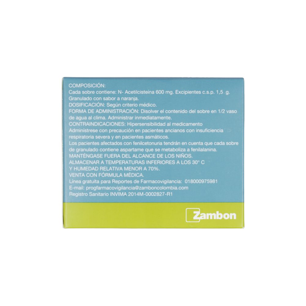 Fluimucil 600Mg Granulado Sabor A Naranja Sobre Individual | Los