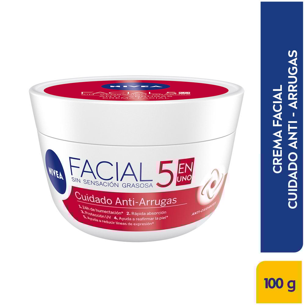 Crema Facial Nivea Pote X 100 mL Antiarrugas Vit E Los expertos en