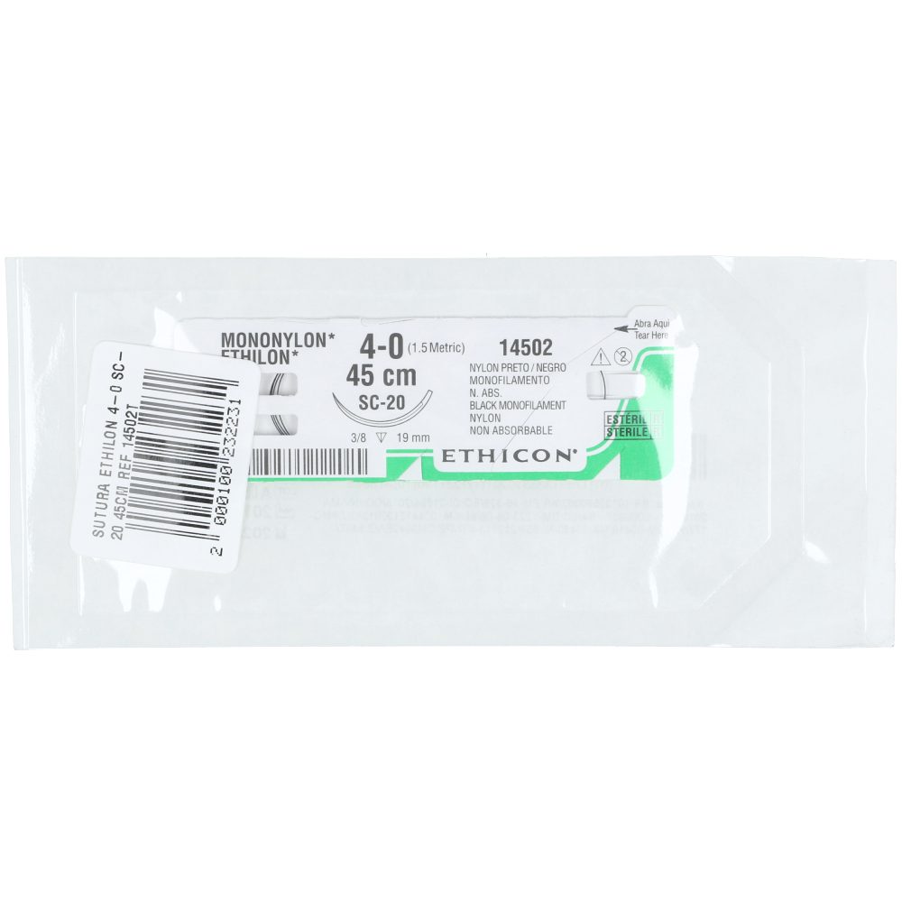 Sutura Ethilon 4-0 Sc-20 45Cm Ethicon Sobre X 1 Negro 45Cm | Los ...
