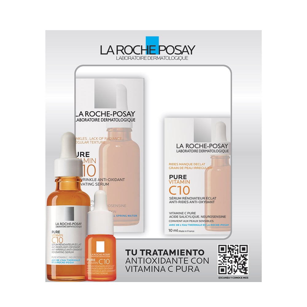 La RochePosay Pack Antiedad Pure Vitamin C10 X 30Ml+ Mini Vitamin C10