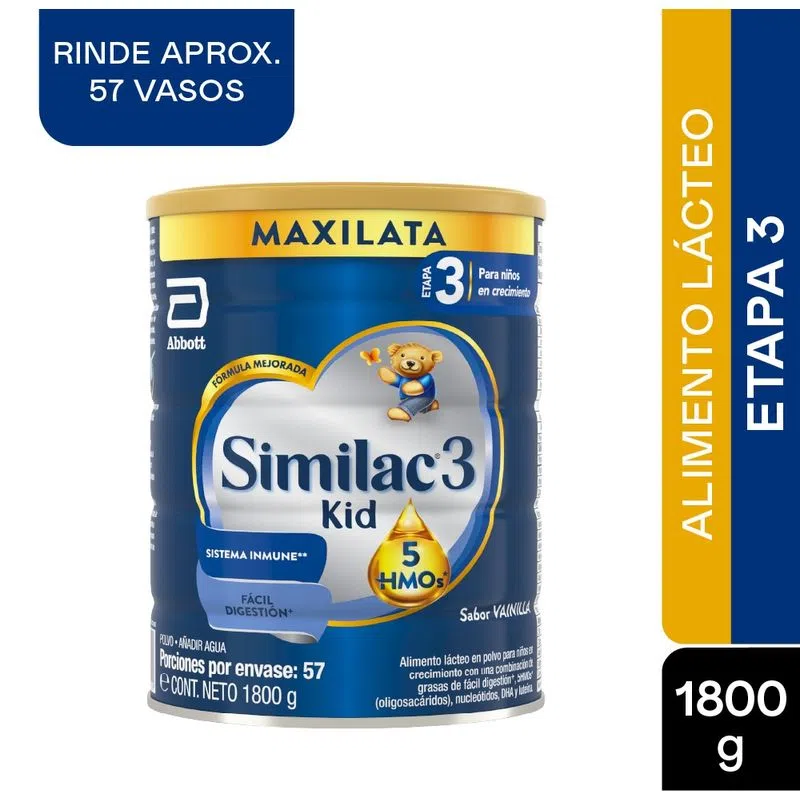 Fórmula Infantil Similac 3 5HMO Polvo 1800gr Cruz Verde
