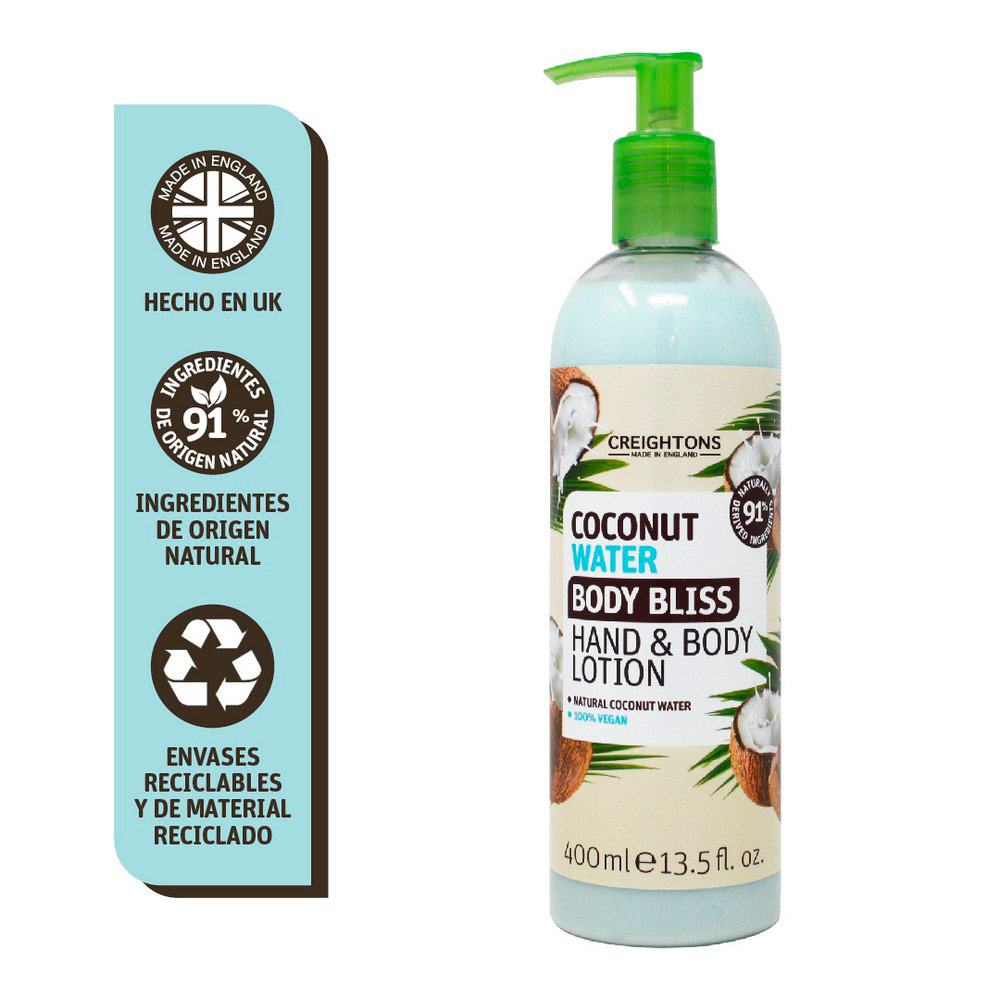 Hand Body Lotion Creightons Body Bliss Coconut Water Frasco X 400Ml