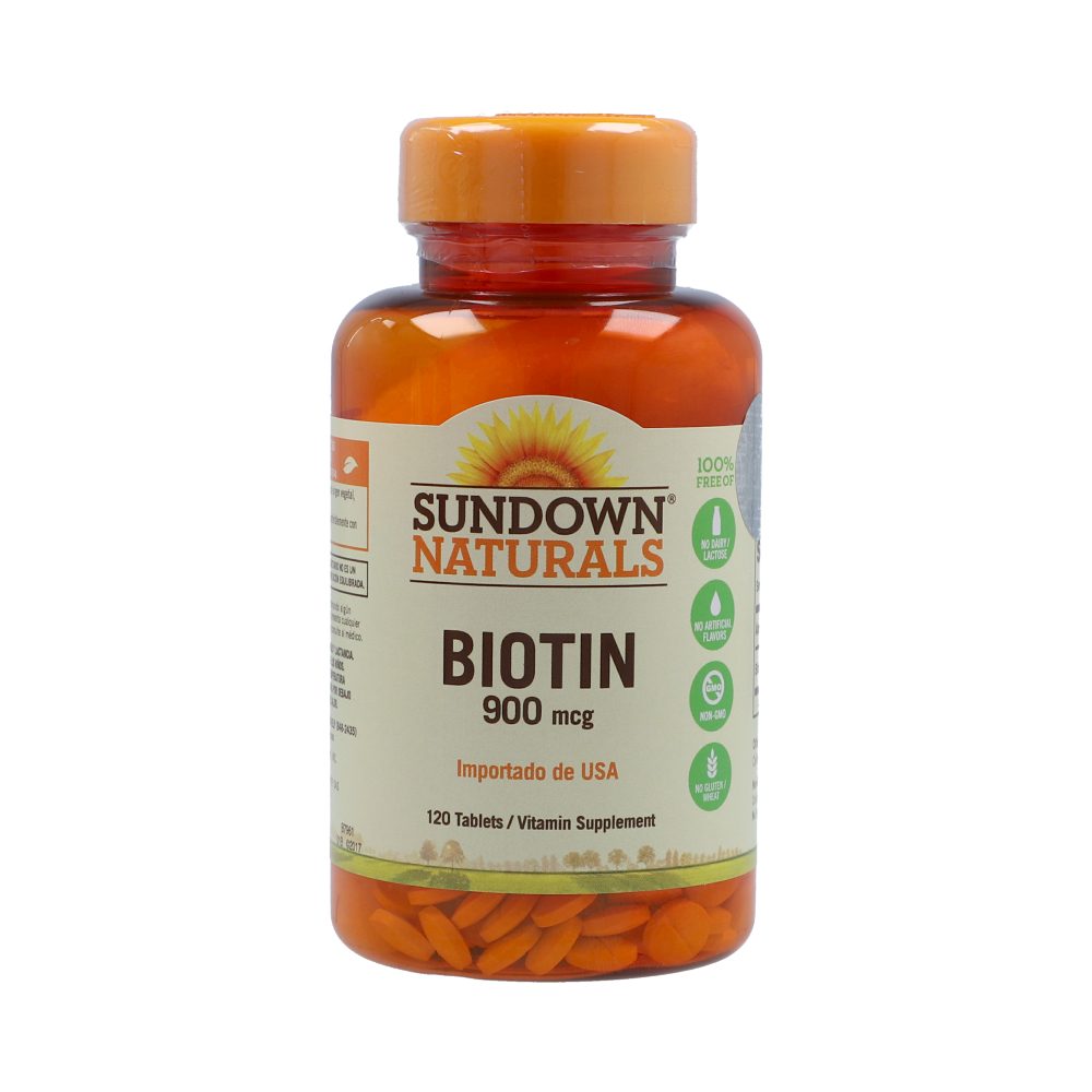 BIOTIN 900 MCG TABLETAS SUNDOWN NATURALS Frasco X 120 Tabletas | Los ...