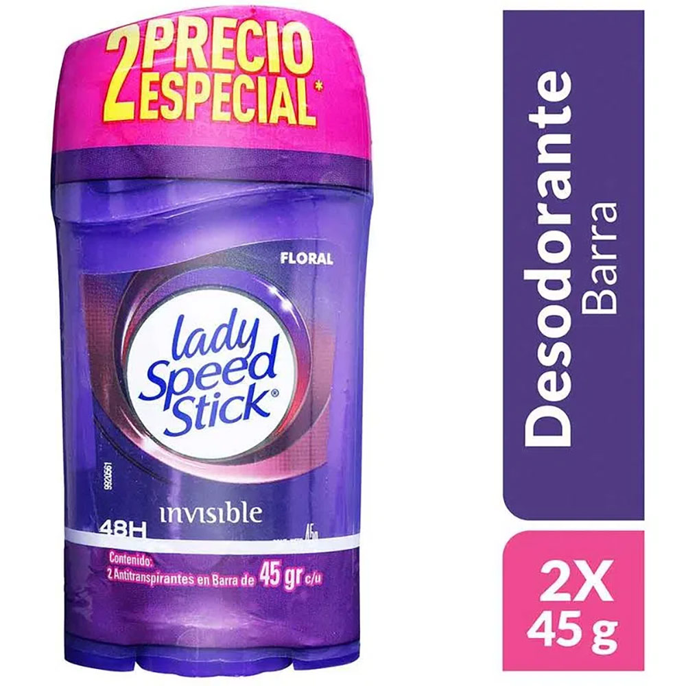 Promo Desodorante Lady Speed Stick Invisible 48H X2Und X 45G Los